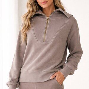 Varley Half Zip Sweatshirt Pullover XS Neutral Activewear